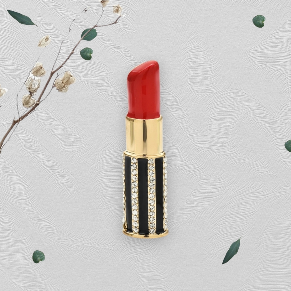 Trending Lipstick Brooch - Sealed in Plastic